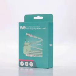 Câble USB-C/USB-C magnétique, USB2,0 - 20V/3A/60W, 1mètre vert