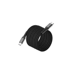 Câble USB-C/USB-C magnétique, USB2,0 - 20V/3A/60W, 2 mètres Noir