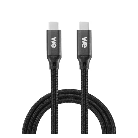 WE Câble USB-C mâle/USB-C mâle/mâle en nylon tressé 1m - USB 3.2 gen 1 - 3A - noir et blanc