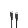 WE Câble USB-C mâle/USB-C mâle/mâle en nylon tressé 1.50m - Charge 100W - USB 2.0 - noir et blanc
