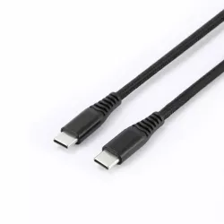 WE Câble USB-C mâle/USB-C mâle/mâle en nylon tressé 1.50m - Charge 100W - USB 2.0 - noir et blanc