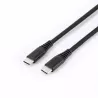 WE Câble USB-C mâle/USB-C mâle/mâle en nylon tressé 1.50m - Charge 100W - USB 2.0 - noir et blanc