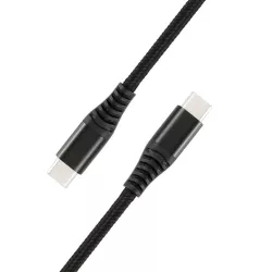 WE Câble USB-C mâle/USB-C mâle/mâle en nylon tressé 1.50m - Charge 100W - USB 2.0 - noir et blanc
