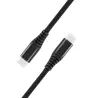 WE Câble USB-C mâle/USB-C mâle/mâle en nylon tressé 1.50m - Charge 100W - USB 2.0 - noir et blanc