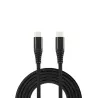 WE Câble USB-C mâle/USB-C mâle/mâle en nylon tressé 1.50m - Charge 100W - USB 2.0 - noir et blanc