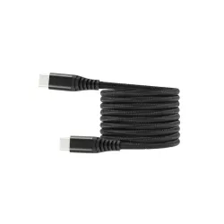 WE Câble USB-C mâle/USB-C mâle/mâle en nylon tressé 1.50m - Charge 100W - USB 2.0 - noir et blanc