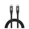 WE Câble USB-C mâle/USB-C mâle/mâle en nylon tressé 2m - USB 3.2 gen 1 - 3A - noir et blanc