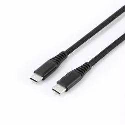 WE Câble USB-C mâle/USB-C mâle/mâle en nylon tressé 3m - Charge 100W - USB 2.0 - noir et blanc