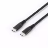 WE Câble USB-C mâle/USB-C mâle/mâle en nylon tressé 3m - Charge 100W - USB 2.0 - noir et blanc