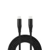 WE Câble USB-C mâle/USB-C mâle/mâle en nylon tressé 3m - Charge 100W - USB 2.0 - noir et blanc
