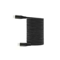 WE Câble USB-C mâle/USB-C mâle/mâle en nylon tressé 3m - Charge 100W - USB 2.0 - noir et blanc