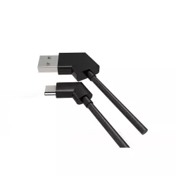 Câble USB/USB-C pivotant possibilité de mettre droit ou coudé des 2 côtés - noir 1M