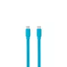 Câble USB-C mâle/USB-C mâle plat 1 m - Charge 60W (3A/20V) - USB 2.0 - bleu - ne s'emmêle pas