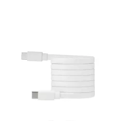 Câble USB-C mâle/USB-C mâle plat 1 m - Charge 60W (3A/20V) - USB 2.0 - blanc - ne s'emmêle pas