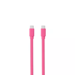 Câble USB-C mâle/USB-C mâle plat 1 m - Charge 60W (3A/20V) - USB 2.0 - fuchshia - ne s'emmêle pas