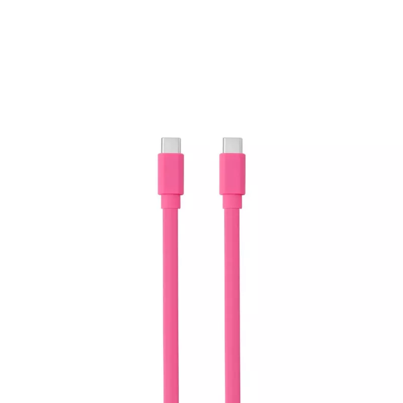 Câble USB-C mâle/USB-C mâle plat 1 m - Charge 60W (3A/20V) - USB 2.0 - fuchshia - ne s'emmêle pas
