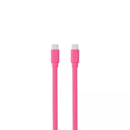 Câble USB-C mâle/USB-C mâle plat 1 m - Charge 60W (3A/20V) - USB 2.0 - fuchshia - ne s'emmêle pas