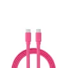 Câble USB-C mâle/USB-C mâle plat 1 m - Charge 60W (3A/20V) - USB 2.0 - fuchshia - ne s'emmêle pas