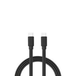 Câble USB-C mâle/USB-C mâle plat 1 m - Charge 60W (3A/20V) - USB 2.0 - noir - ne s'emmêle pas