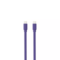 Câble USB-C mâle/USB-C mâle plat 1 m - Charge 60W (3A/20V) - USB 2.0 - violet - ne s'emmêle pas