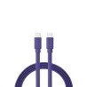 Câble USB-C mâle/USB-C mâle plat 1 m - Charge 60W (3A/20V) - USB 2.0 - violet - ne s'emmêle pas