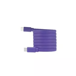 Câble USB-C mâle/USB-C mâle plat 1 m - Charge 60W (3A/20V) - USB 2.0 - violet - ne s'emmêle pas