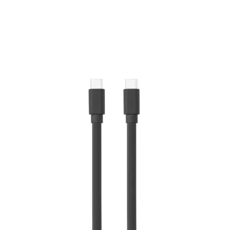 Câble USB-C mâle/USB-C mâle plat 2 m - Charge 60W (3A/20V) - USB 2.0 - noir - ne s'emmêle pas