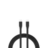 Câble USB-C mâle/USB-C mâle plat 2 m - Charge 60W (3A/20V) - USB 2.0 - noir - ne s'emmêle pas