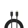 Câble USB-C/USB-C en silicone - USB 2.0 - Charge 3A/60W - 1.50m - noir