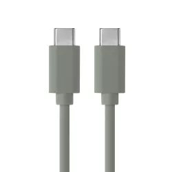 Câble USB-C/USB-C en silicone - USB 2.0 - Charge 3A/60W - 1.50m - vert kaki