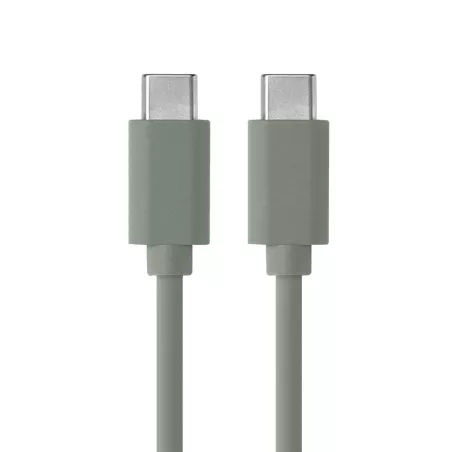 Câble USB-C/USB-C en silicone - USB 2.0 - Charge 3A/60W - 1.50m - vert kaki
