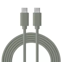 Câble USB-C/USB-C en silicone - USB 2.0 - Charge 3A/60W - 1.50m - vert kaki