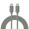 Câble USB-C/USB-C en silicone - USB 2.0 - Charge 3A/60W - 1.50m - vert kaki