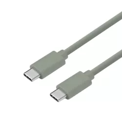 Câble USB-C/USB-C en silicone - USB 2.0 - Charge 3A/60W - 1.50m - vert kaki