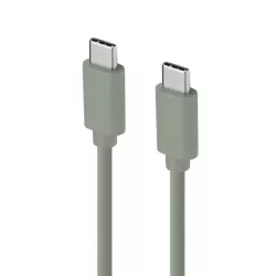 Câble USB-C/USB-C en silicone - USB 2.0 - Charge 3A/60W - 1.50m - vert kaki