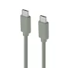 Câble USB-C/USB-C en silicone - USB 2.0 - Charge 3A/60W - 1.50m - vert kaki