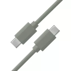 Câble USB-C/USB-C en silicone - USB 2.0 - Charge 3A/60W - 1.50m - vert kaki