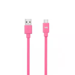 Câble USB-C mâle/USB A mâle plat 1 m - USB 3.1 gen 2 - fuchsia ne s'emmêle pas