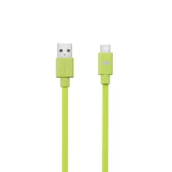 Câble USB-C mâle/USB A mâle plat 1 m - USB 3.1 gen 2 - vert ne s'emmêle pas