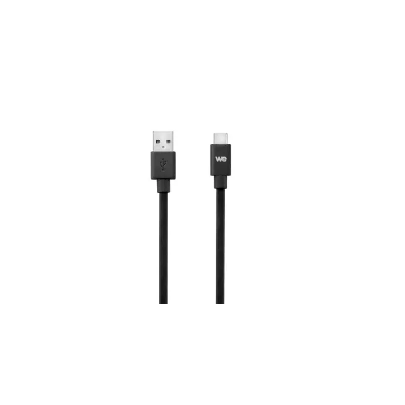 Câble USB-C mâle/USB A mâle plat 2 m - USB 3.1 gen 1 - noir ne s'emmêle pas