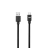 Câble USB-C mâle/USB A mâle plat 2 m - USB 3.1 gen 1 - noir ne s'emmêle pas