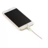 Câble USB/Apple Lightning nylon LED 1m coloris OR ROSE LED rouge en charge LED verte chargé