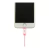 Câble USB/Apple Lightning nylon LED 1m coloris OR ROSE LED rouge en charge LED verte chargé