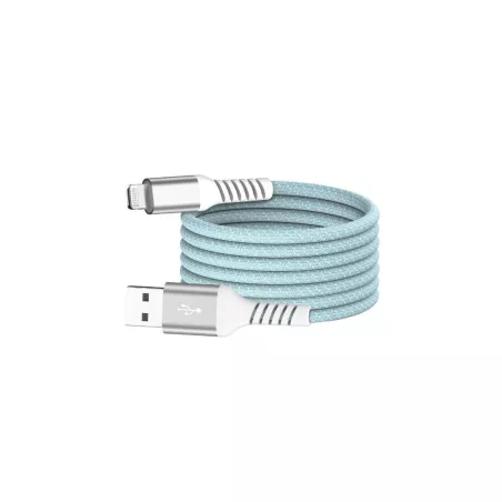 Câble USB /Lightning magnétique, USB 2,0 - 5V/2,4A / 12W, 1mètre Bleu