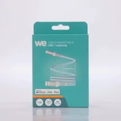 Câble USB /Lightning magnétique, USB 2,0 - 5V/2,4A / 12W, 1mètre Bleu