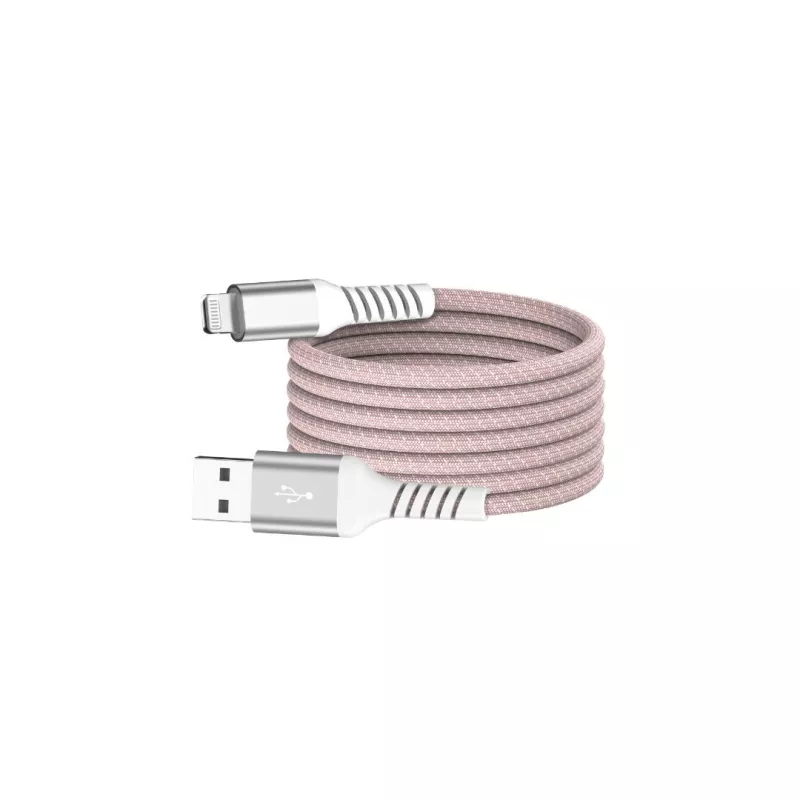 Câble USB /Lightning magnétique, USB 2,0 - 5V/2,4A / 12W, 1mètre Rose