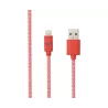 Câble USB/Lightning nylon tressé 1m - rouge & blanc