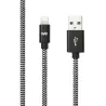 Câble USB/Lightning nylon tressé 2m - noir & blanc + de longueur + de confort