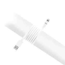 Câble Apple USB/lightning plat: évite de faire des noeuds 1m blanc - en silicone