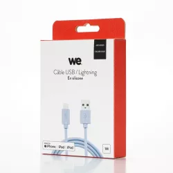 Câble USB/Lightning en silicone - 1m - bleu